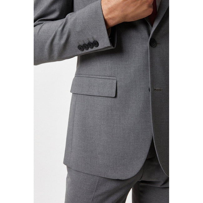 Light Grey - Lifestyle - Burton Mens Essential Single-Breasted Slim Suit Jacket
