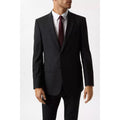 Charcoal - Close up - Burton Mens Essential Single-Breasted Tailored Suit Jacket