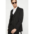 Black - Side - Burton Mens Essential Single-Breasted Tailored Suit Jacket