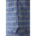 Navy - Side - Burton Mens Checked Slim Vest
