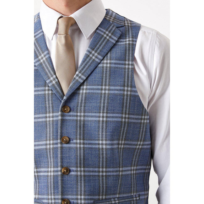 Navy - Lifestyle - Burton Mens Checked Slim Vest