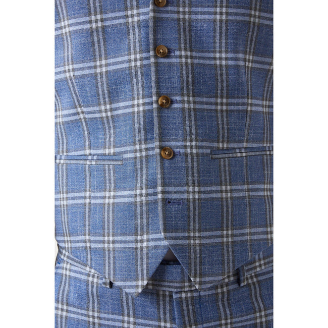 Navy - Pack Shot - Burton Mens Checked Slim Vest