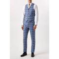 Navy - Close up - Burton Mens Checked Slim Vest