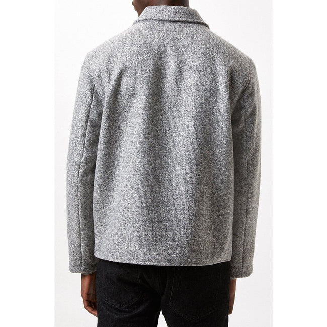 Gray - Back - Burton Mens Textured Collared Jacket