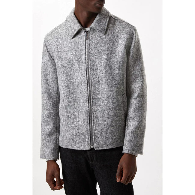 Gray - Side - Burton Mens Textured Collared Jacket