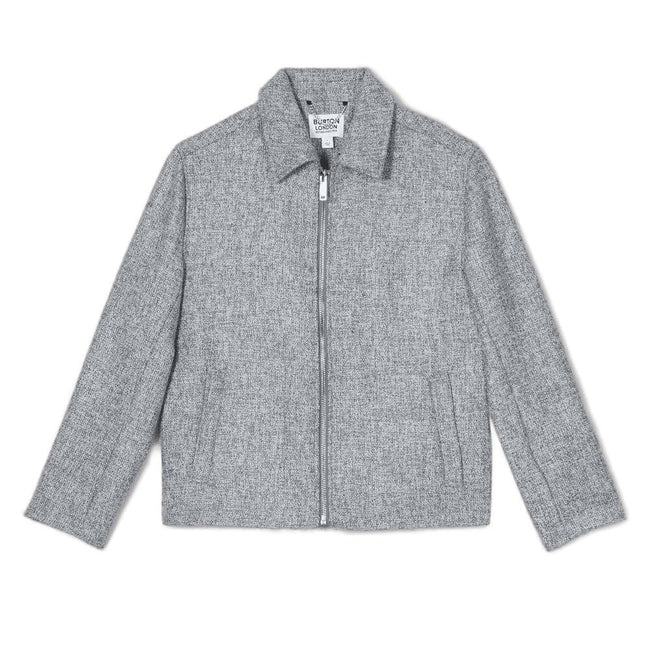Gray - Front - Burton Mens Textured Collared Jacket