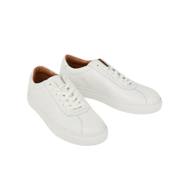 White - Back - Burton Mens Leather Sneakers