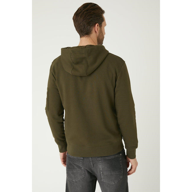 Khaki - Back - Burton Mens Zip Sleeve Hoodie