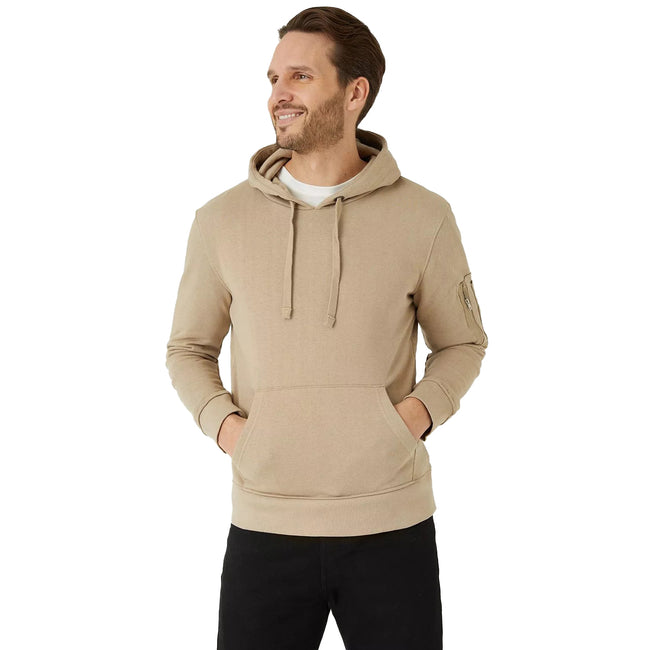 Stone - Front - Burton Mens Zip Sleeve Hoodie