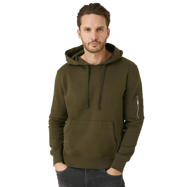 Khaki - Front - Burton Mens Zip Sleeve Hoodie