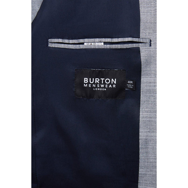 Blue - Pack Shot - Burton Mens Chambray Slim Suit Jacket