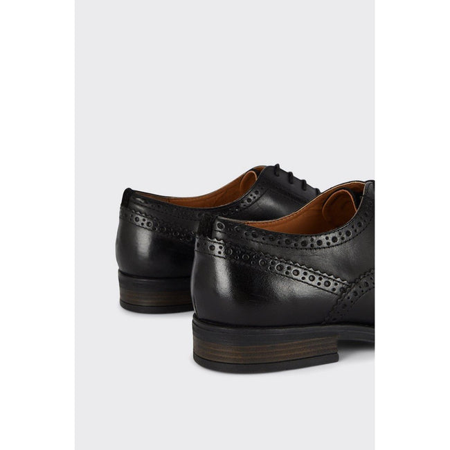 Black - Back - Burton Mens Oxford Leather Brogues