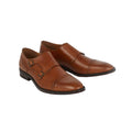Tan - Front - Burton Mens Leather Brogues
