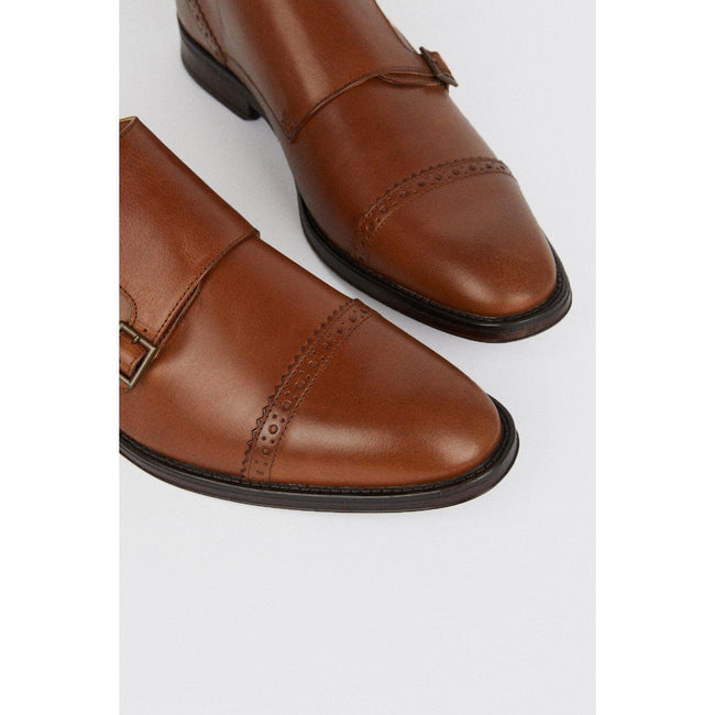 Tan - Side - Burton Mens Leather Brogues