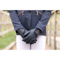 Navy - Back - Hy Childrens-Kids Cadiz Riding Gloves