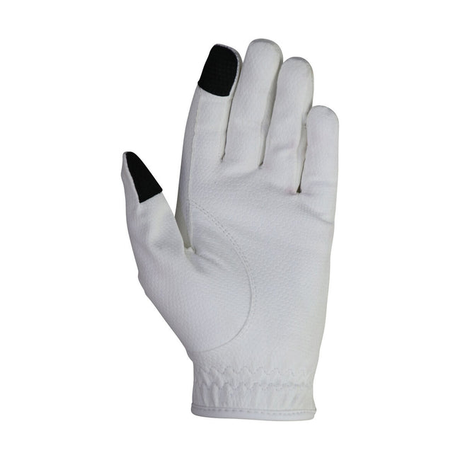 White - Side - Hy Childrens-Kids Cadiz Riding Gloves