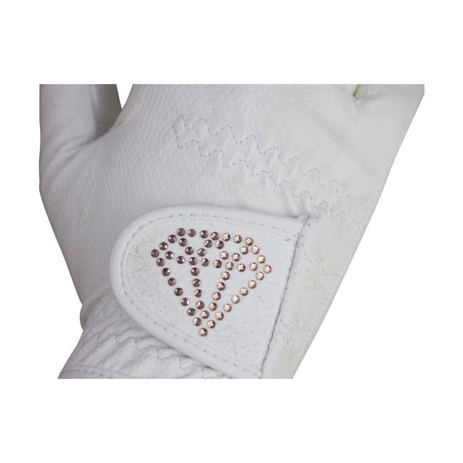 White - Lifestyle - Hy Childrens-Kids Cadiz Riding Gloves
