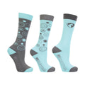 Mint-Gray - Front - Hy DynaMizs Ecliptic Boot Socks (Pack of 3)