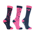 Navy-Magenta - Front - Hy DynaMizs Ecliptic Boot Socks (Pack of 3)