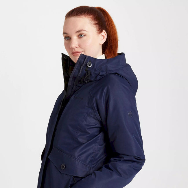 Blue Navy - Side - Craghoppers Womens-Ladies Bronn Waterproof Jacket