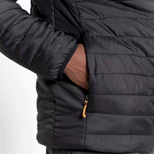 Black - Close up - Craghoppers Mens Compresslite VI Padded Jacket