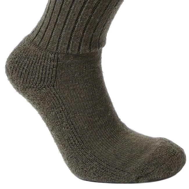 Woodland Green - Side - Craghoppers Womens-Ladies Wool Hiking Socks