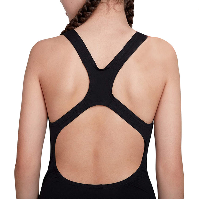 Black - Back - Speedo Girls Medalist One Piece Bathing Suit