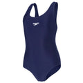 Navy - Front - Speedo Girls Medalist One Piece Bathing Suit