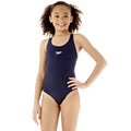 Navy - Side - Speedo Girls Medalist One Piece Bathing Suit