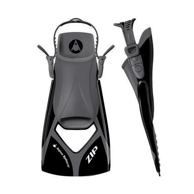 Black-Gray - Back - Aquasphere Zip VX Training Diving Fins