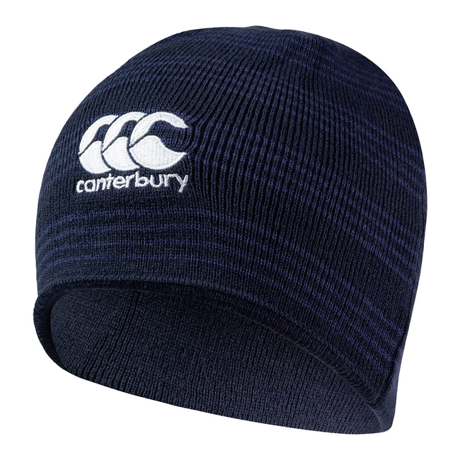 Navy - Side - Canterbury Striped Beanie