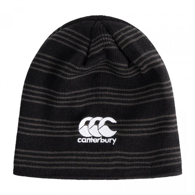 Black - Front - Canterbury Striped Beanie