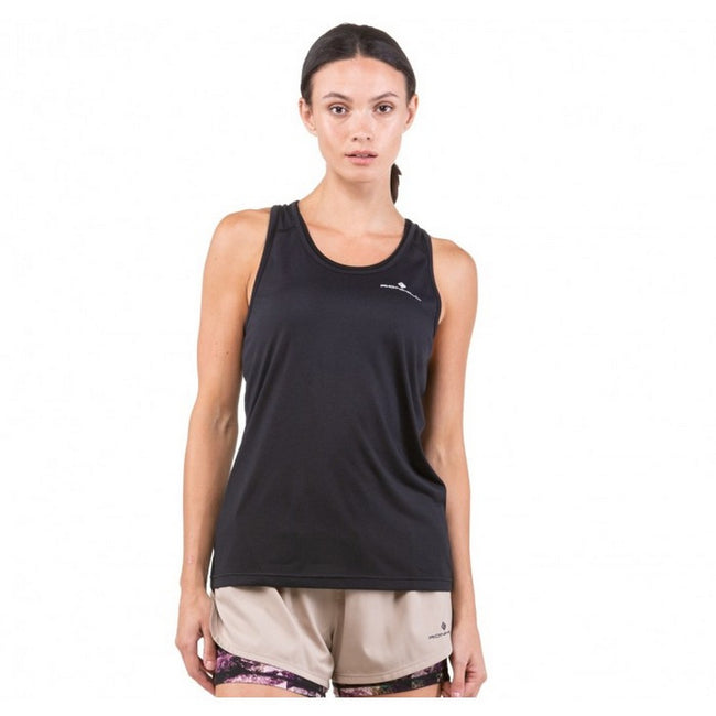 Black - Pack Shot - Ronhill Womens-Ladies Core Tank Top