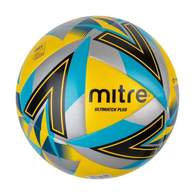 Yellow-Black-Blue - Back - Mitre Ultimatch Max Soccer Ball