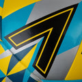 Yellow-Black-Blue - Close up - Mitre Ultimatch Max Soccer Ball