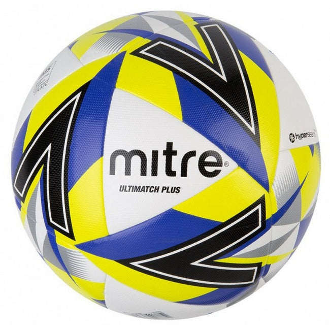 White-Black-Blue - Front - Mitre Ultimatch Max Soccer Ball