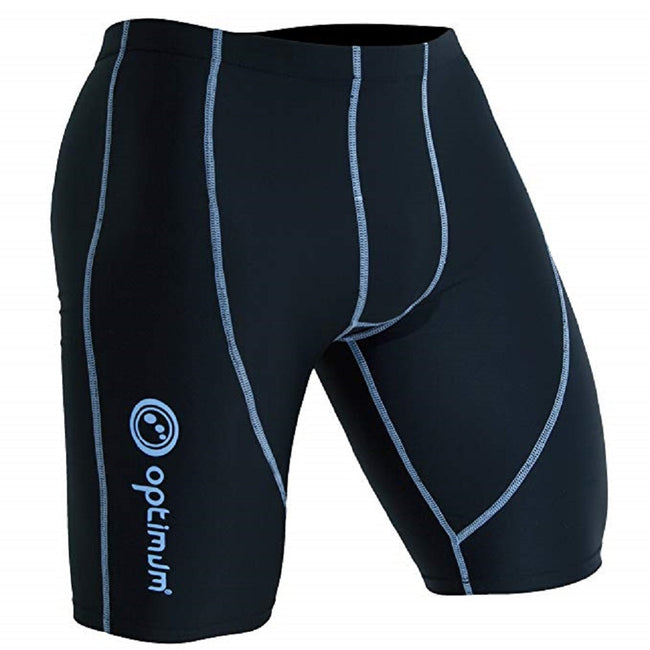 Black-White - Front - Optimum Mens Thinskins Base Layer Shorts