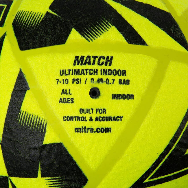 Yellow-Black-Gray - Side - Mitre Ultimatch Indoor Soccer Ball