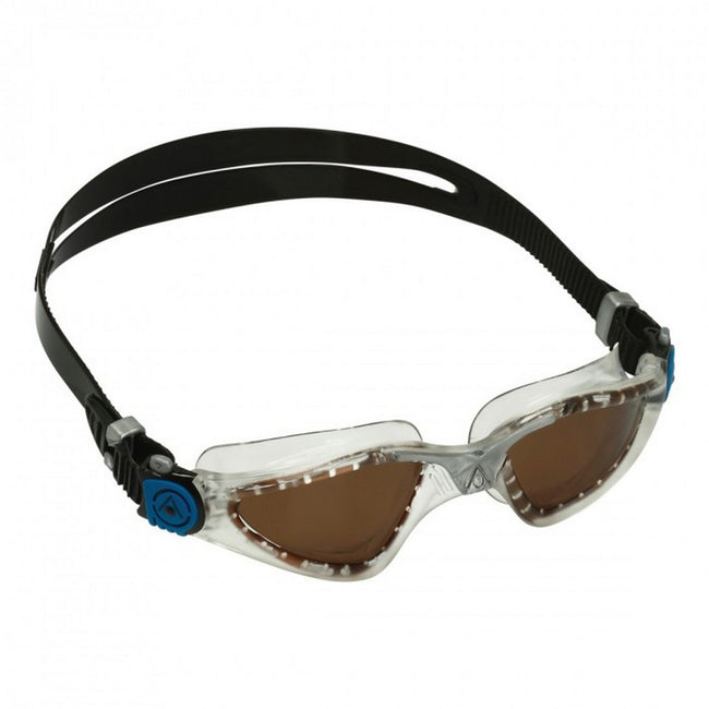 Transparent-Silver-Petrol - Front - Aquasphere Kayenne Clear Swimming Goggles