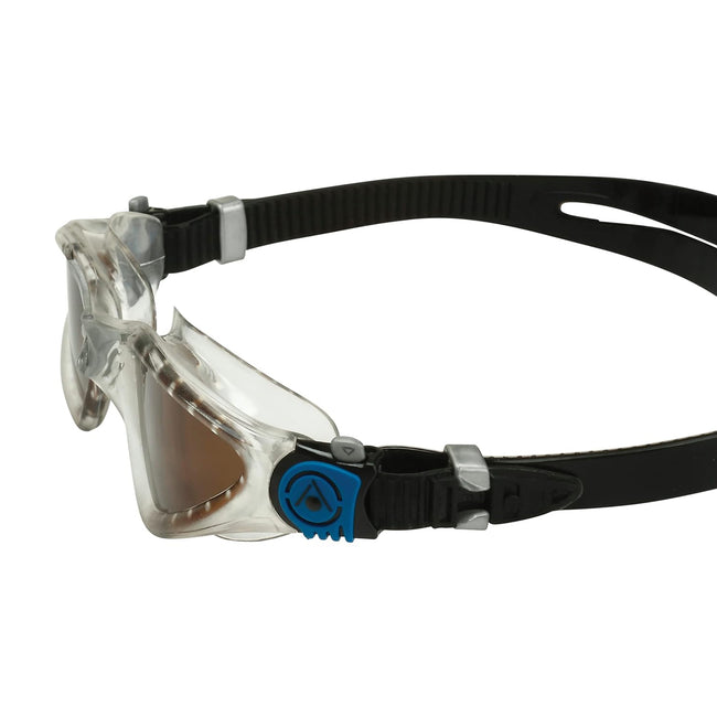 Transparent-Silver-Petrol - Side - Aquasphere Kayenne Clear Swimming Goggles