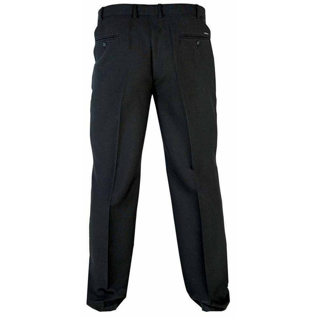 Black - Back - Duke Mens Kingsize Max D555 Adjustable Waist Pants