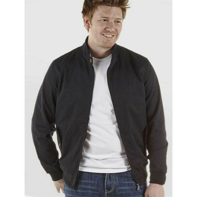 Black - Back - Duke Mens Windsor Kingsize Cotton Harrington Jacket