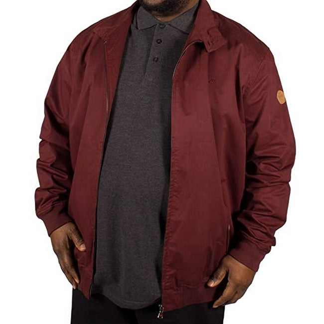 Burgundy - Side - Duke Mens Windsor Kingsize Cotton Harrington Jacket
