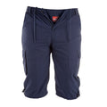 Navy - Front - Duke Mens Mason Kingsize Cargo Capri Shorts