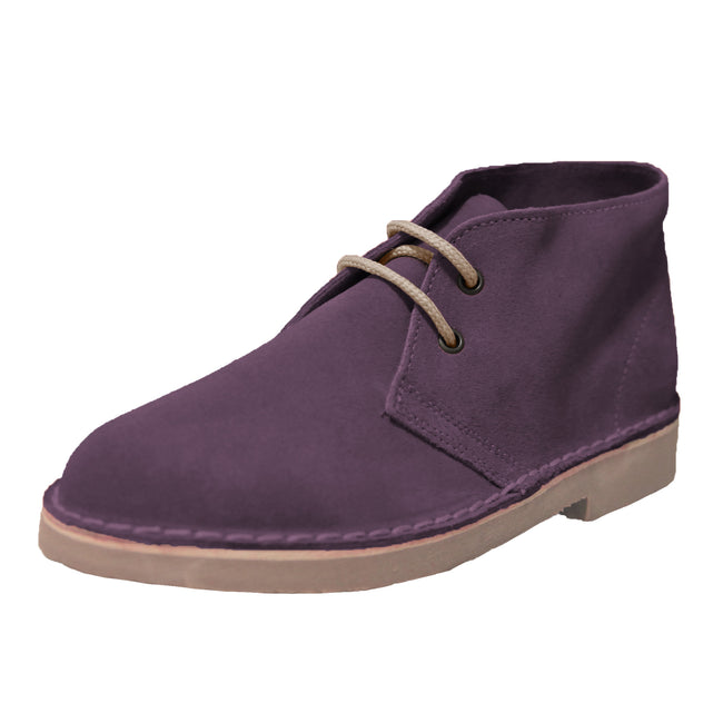 Bordeaux - Side - Roamers Mens Real Suede Unlined Desert Boots