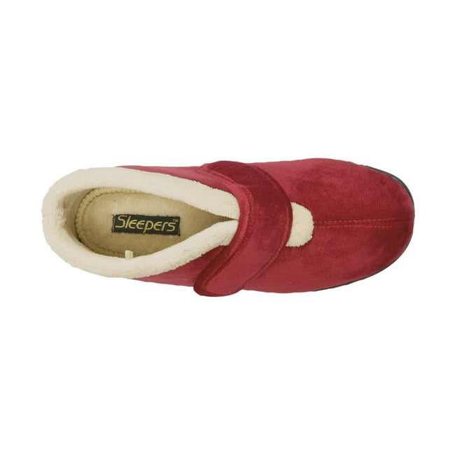 Wine - Back - Sleepers Womens-Ladies Amelia Bootee Slippers