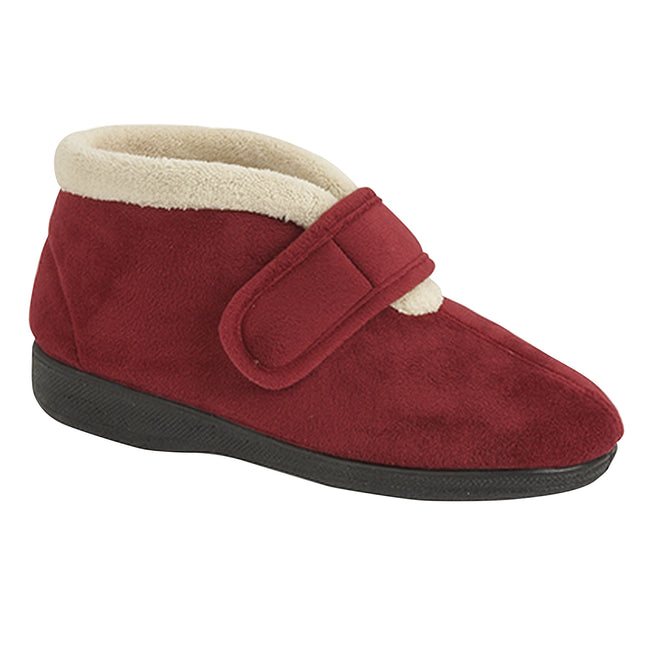 Wine - Front - Sleepers Womens-Ladies Amelia Bootee Slippers