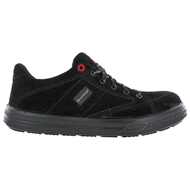 Black - Back - Grafters Mens Skate Type Toe Cap Safety Sneakers