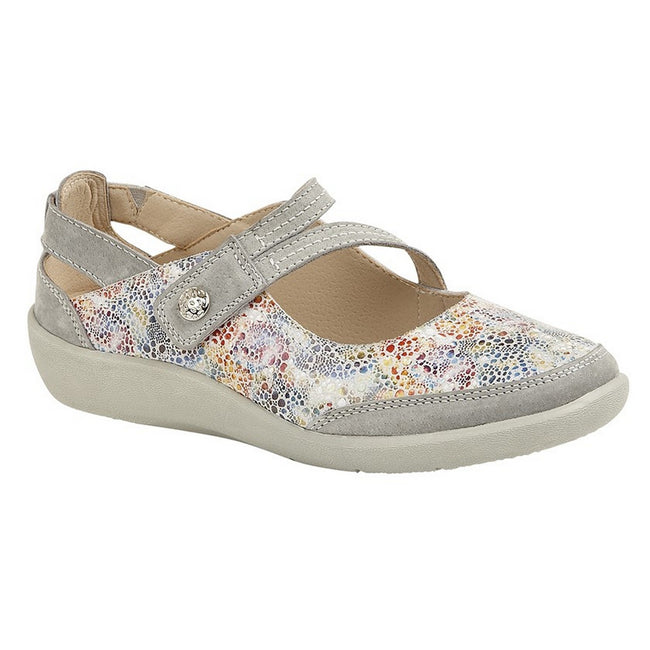 Gray - Front - Boulevard Womens-Ladies E Fit Leather-Suede Shoes