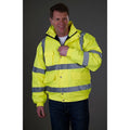 Yellow - Back - Grafters Unisex Hi-Visibility Waterproof Bomber Jacket